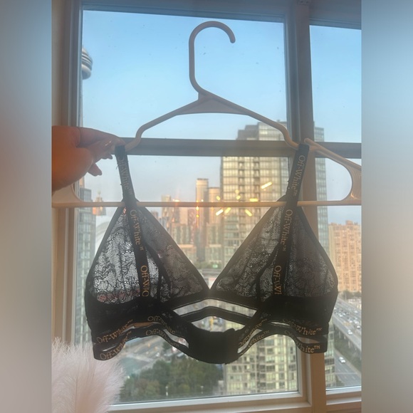 OFF-WHITE Floral Lace Logo Bra - Picture 3 of 4